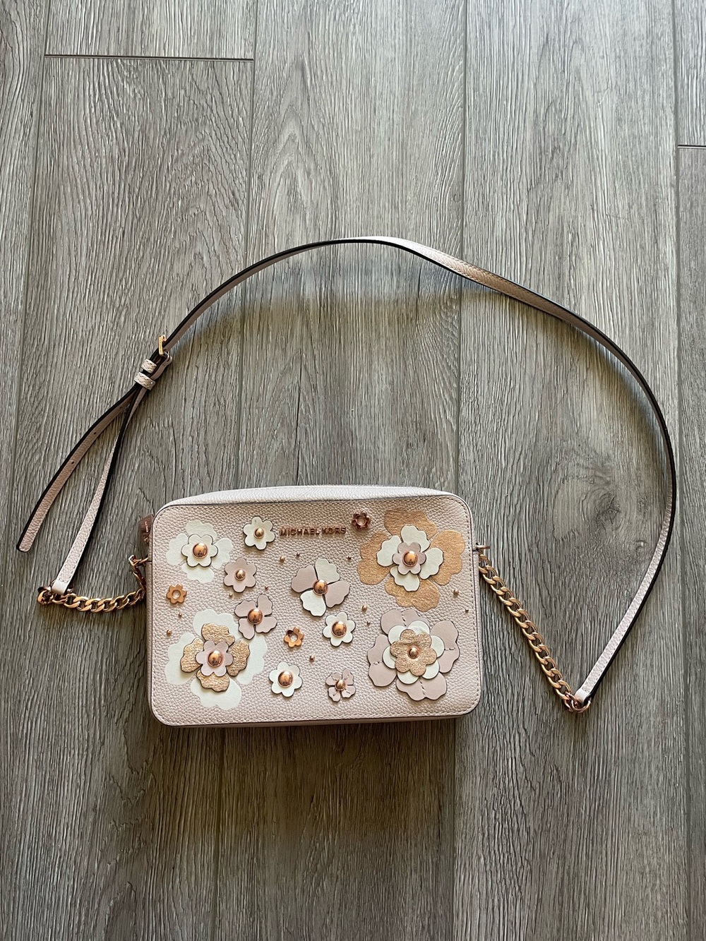 Michael Kors Jet Set Floral Embellished Crossbody Bag